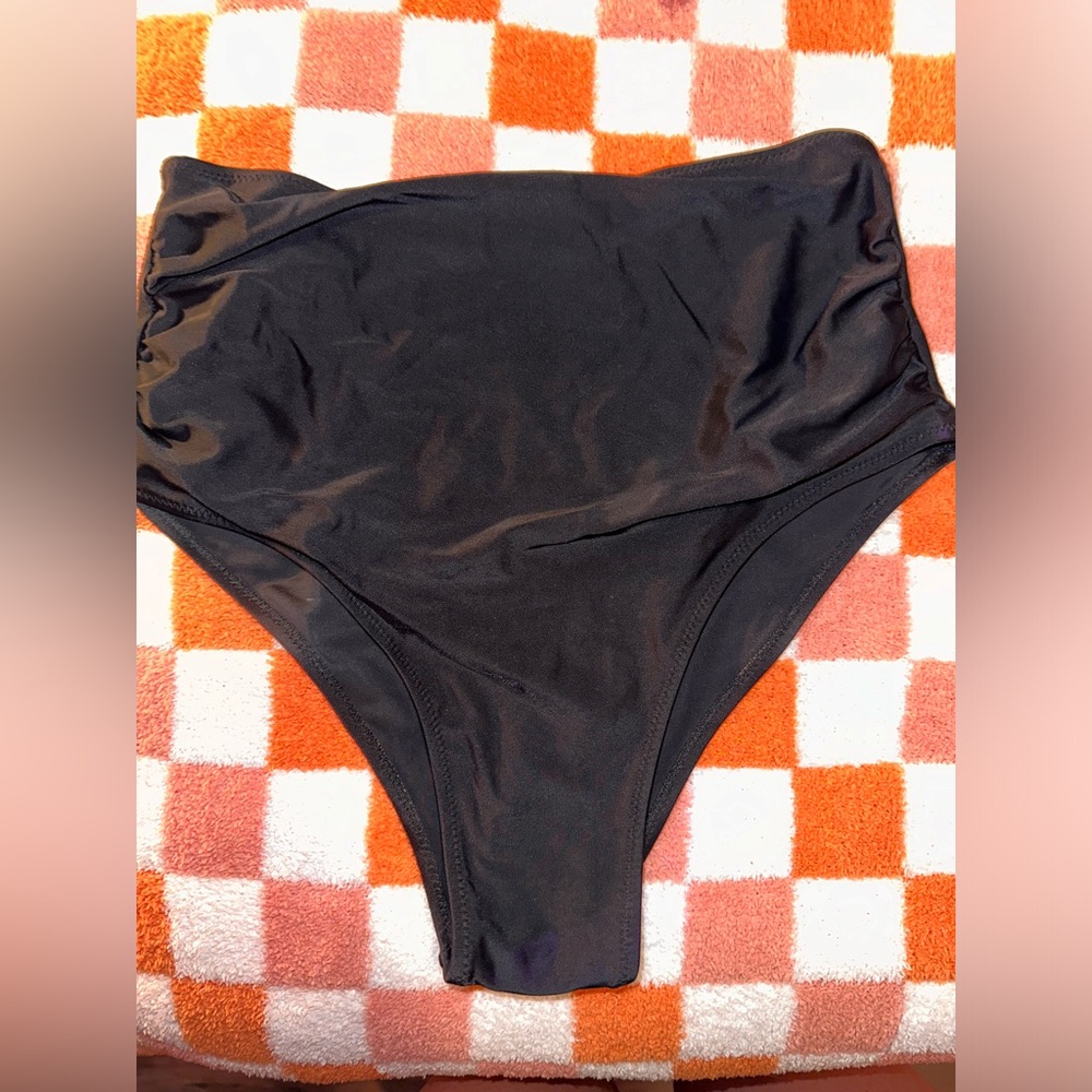 Black high waisted bikini bottoms